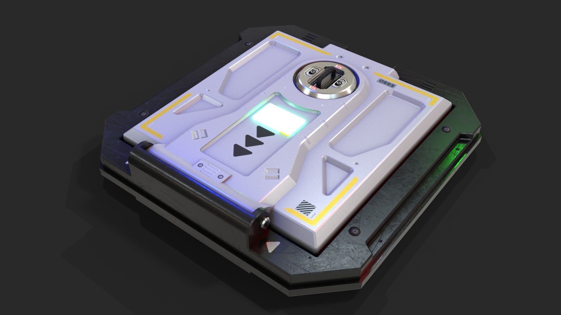 Sci-Fi Underground Access Door PBR LOWPOLY GAMEREADY Low-poly 3D model_13