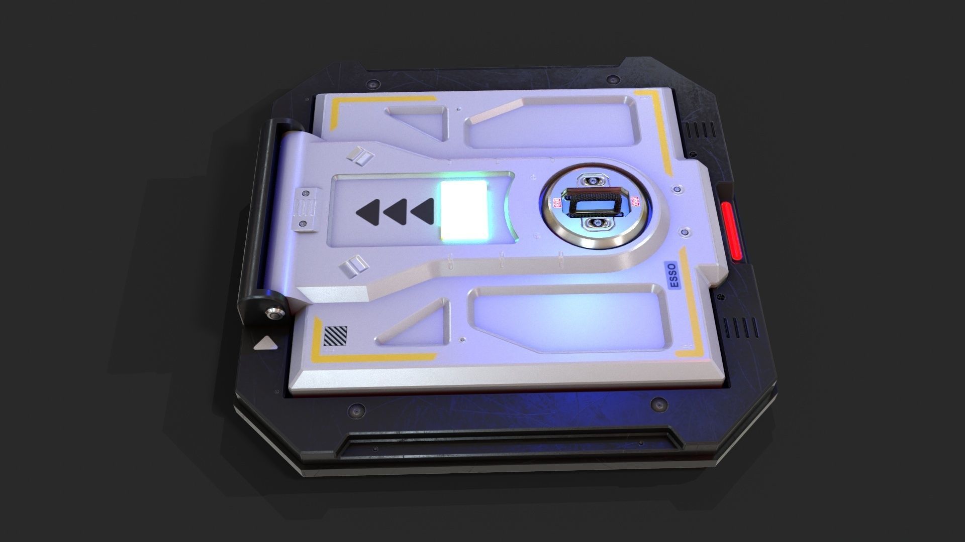 Sci-Fi Underground Access Door PBR LOWPOLY GAMEREADY Low-poly 3D model_11