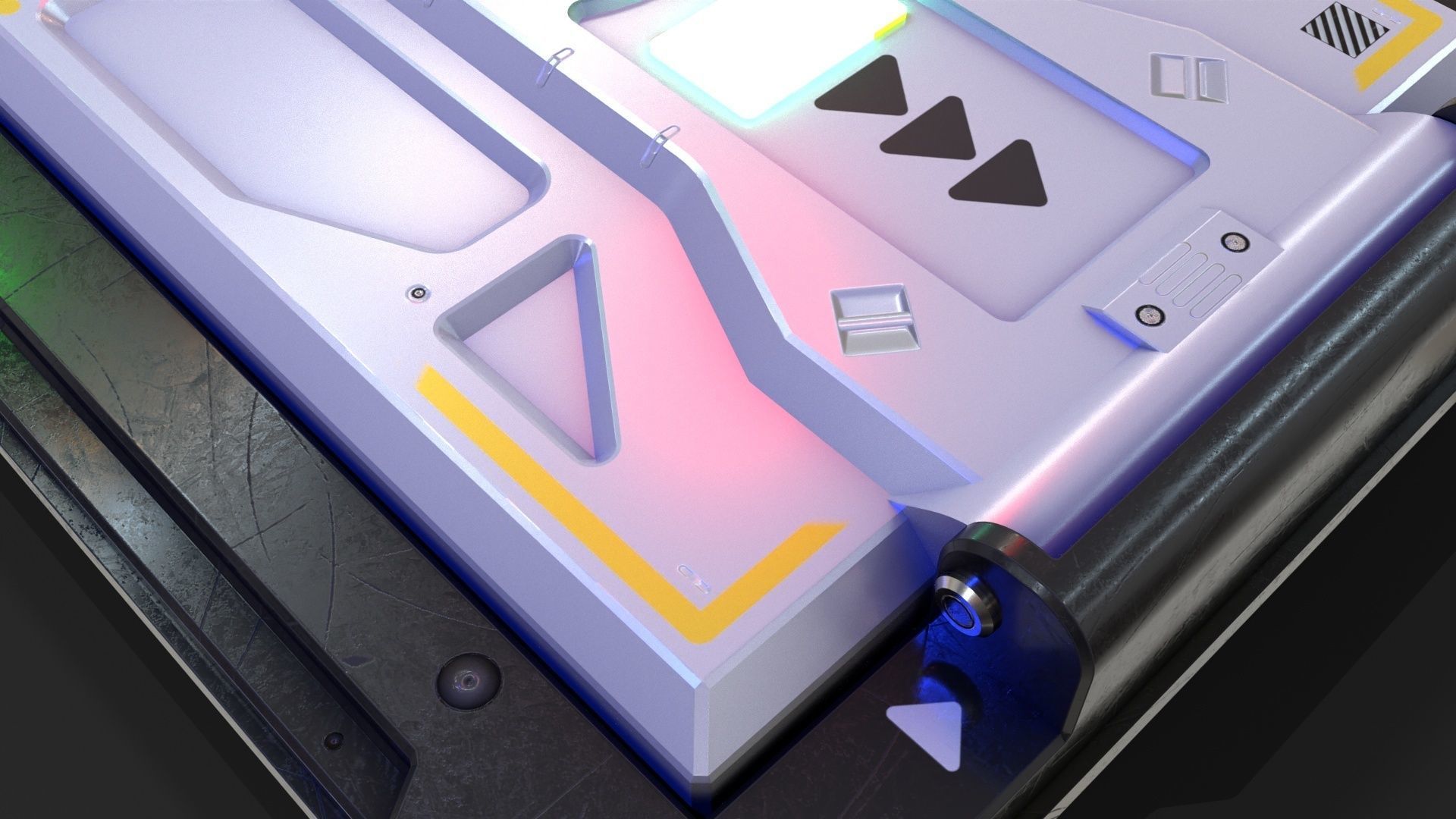 Sci-Fi Underground Access Door PBR LOWPOLY GAMEREADY Low-poly 3D model_12