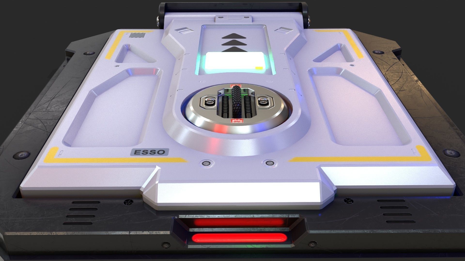 Sci-Fi Underground Access Door PBR LOWPOLY GAMEREADY Low-poly 3D model_22