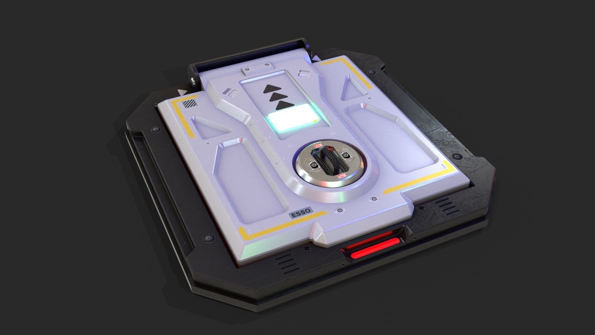 Sci-Fi Underground Access Door PBR LOWPOLY GAMEREADY Low-poly 3D model_7