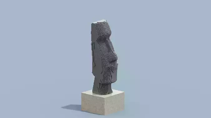 Voxel Moai Statue