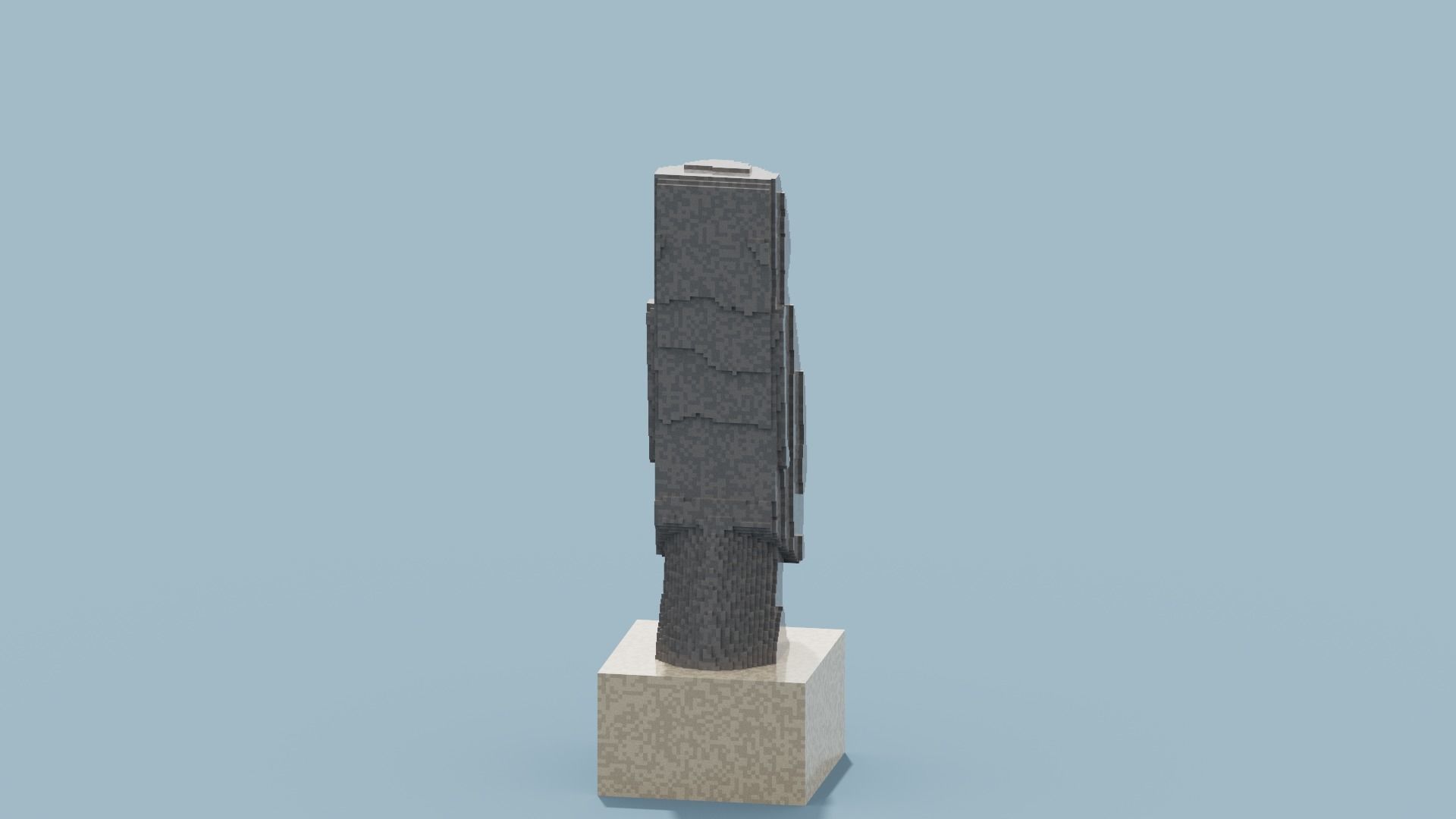 Voxel Moai Statue Low-poly 3D model_8