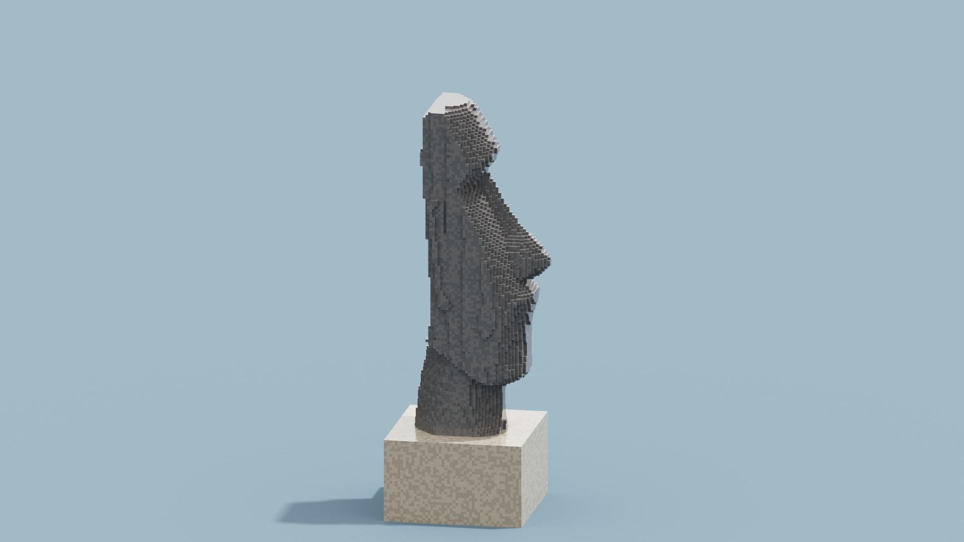 Voxel Moai Statue Low-poly 3D model_11