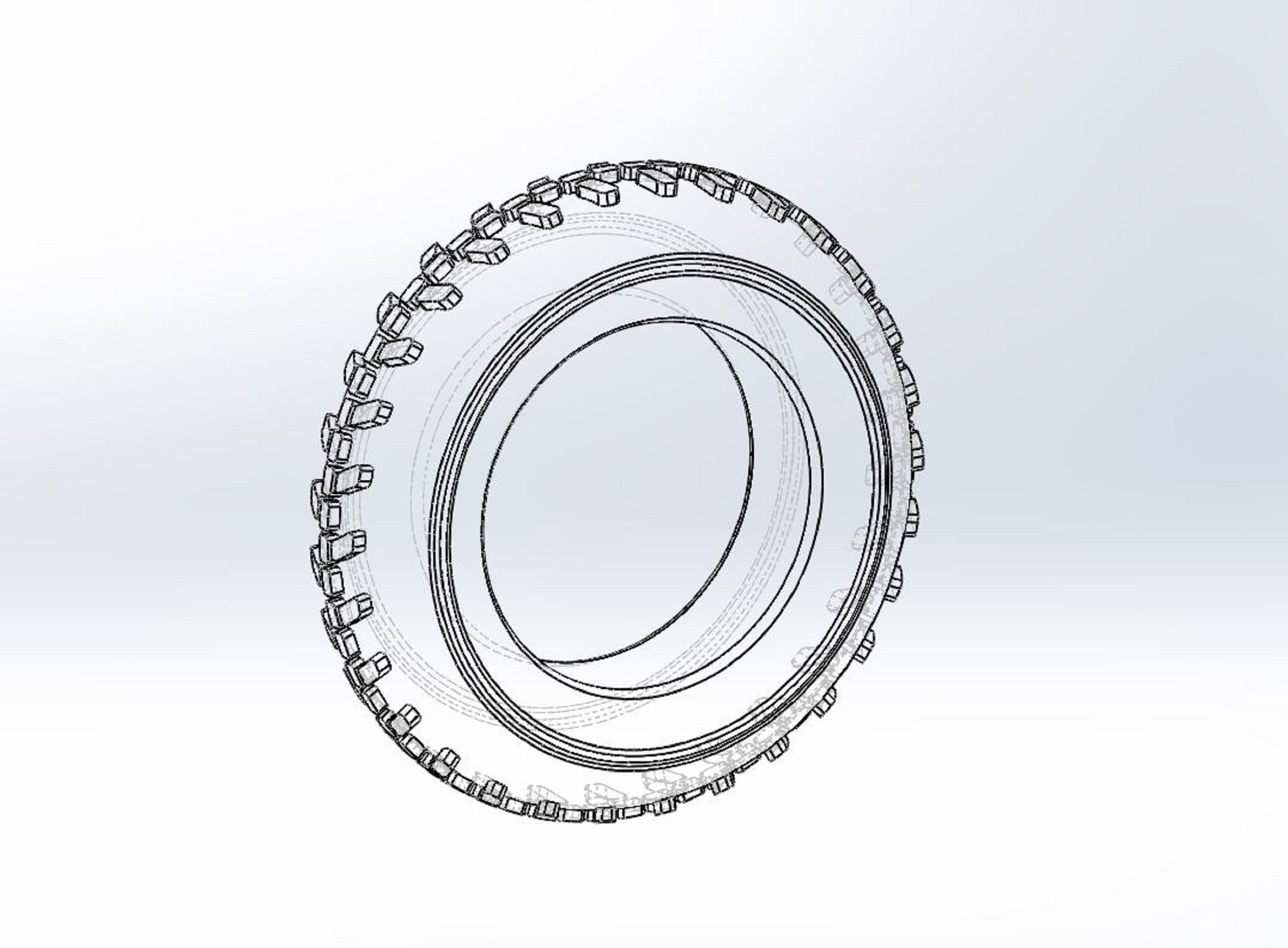 Dune buggy front tire 2 Scale 1 to 10 3D print model_8