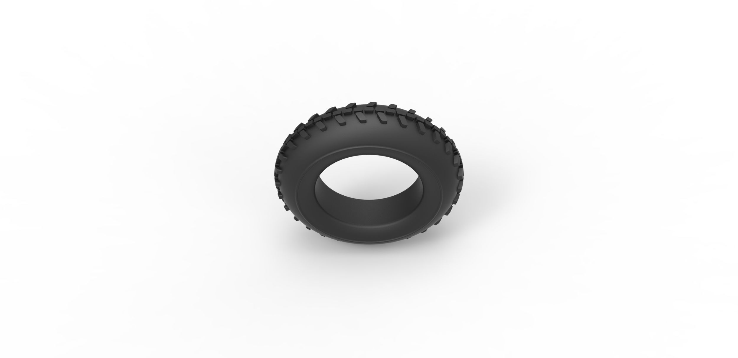 Dune buggy front tire 2 Scale 1 to 10 3D print model_5