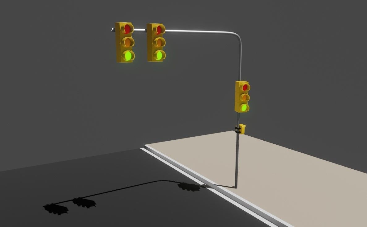 Traffic Light - Semafaro Low-poly 3D model_2