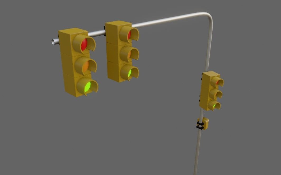 Traffic Light - Semafaro Low-poly 3D model_8