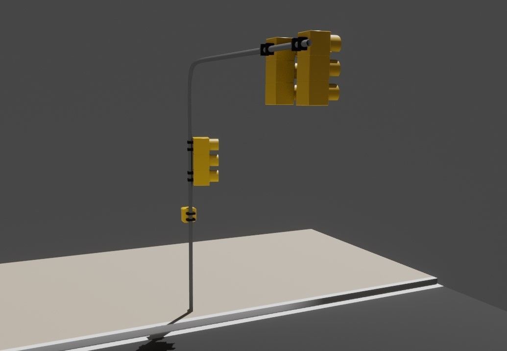 Traffic Light - Semafaro Low-poly 3D model_13