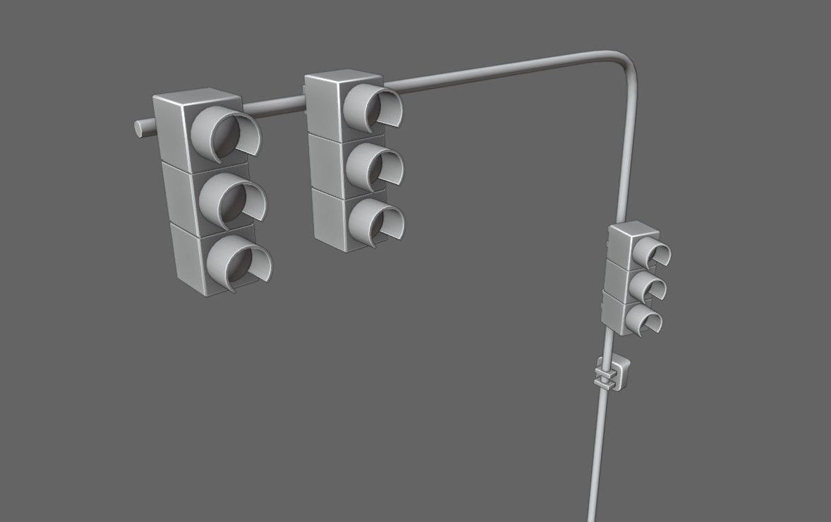 Traffic Light - Semafaro Low-poly 3D model_16