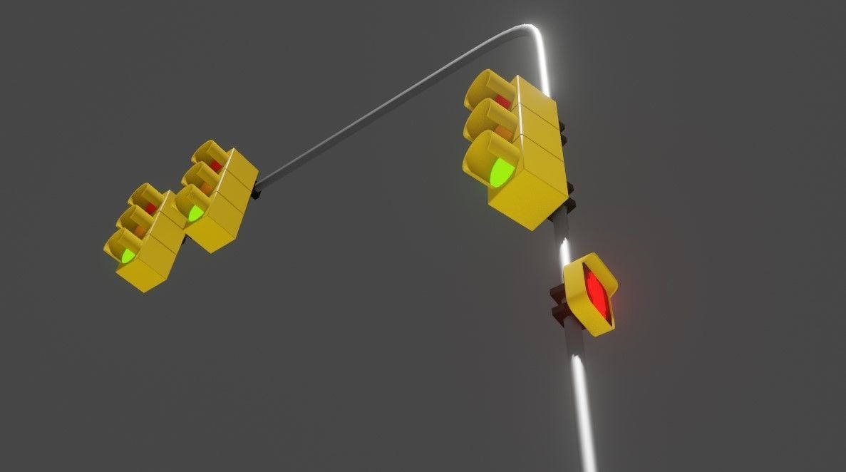 Traffic Light - Semafaro Low-poly 3D model_7