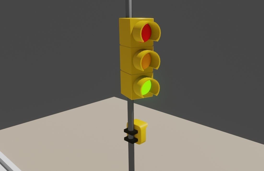 Traffic Light - Semafaro Low-poly 3D model_4