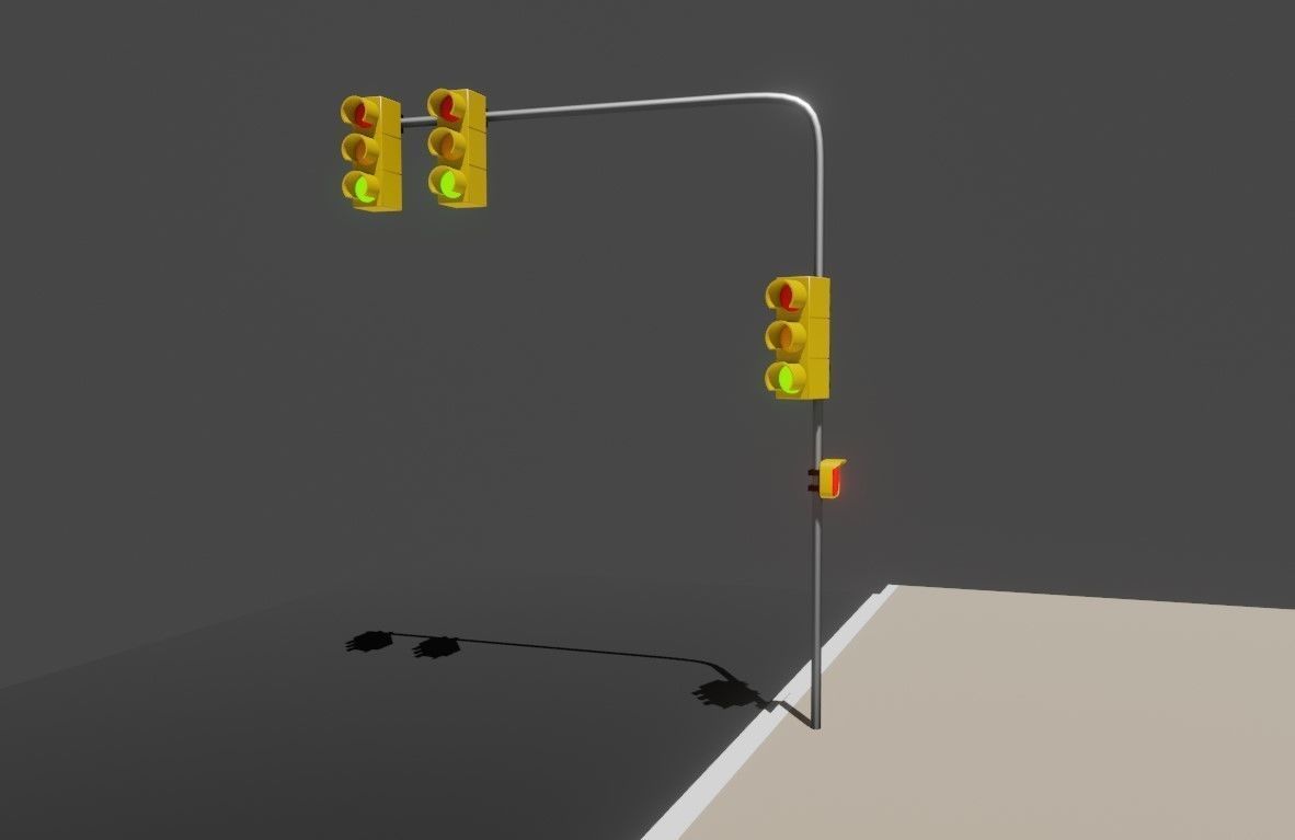 Traffic Light - Semafaro Low-poly 3D model_15
