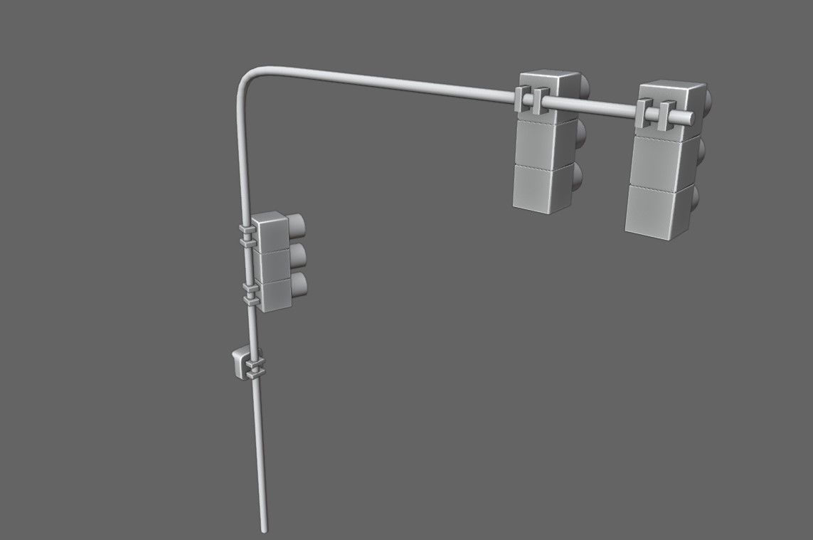 Traffic Light - Semafaro Low-poly 3D model_17