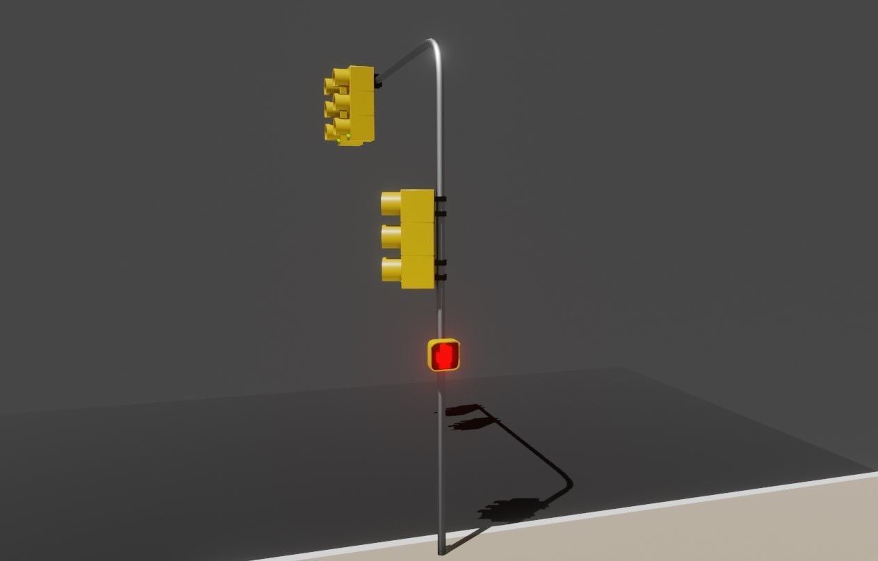 Traffic Light - Semafaro Low-poly 3D model_14