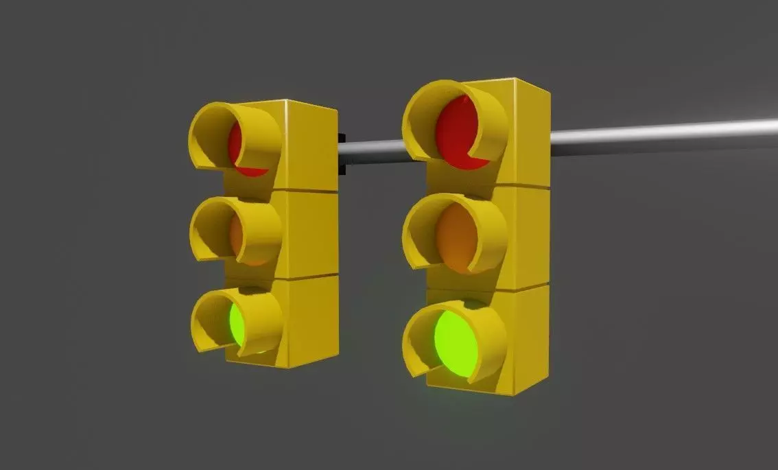 Traffic Light - Semafaro Low-poly 3D model_0