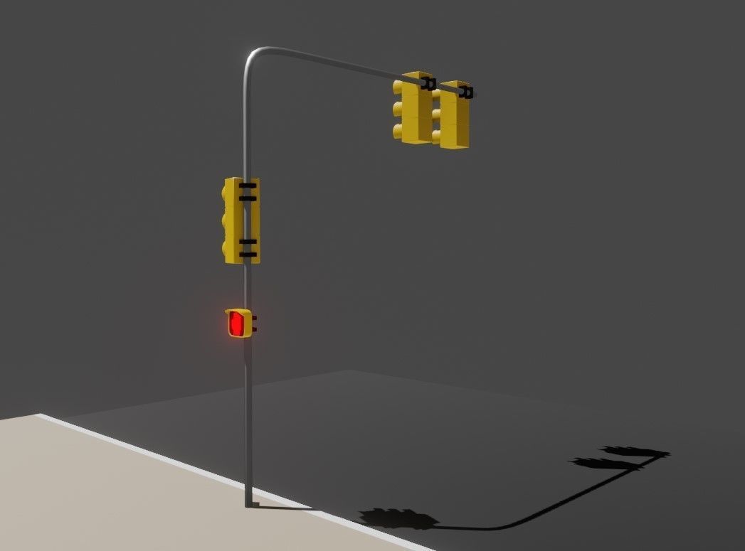 Traffic Light - Semafaro Low-poly 3D model_12
