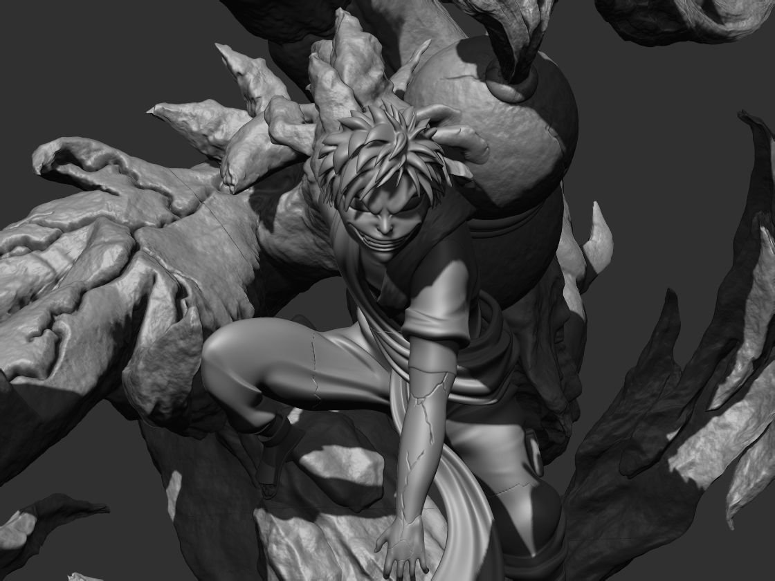 Gaara Sand Demon 3d statue 3D print model_3