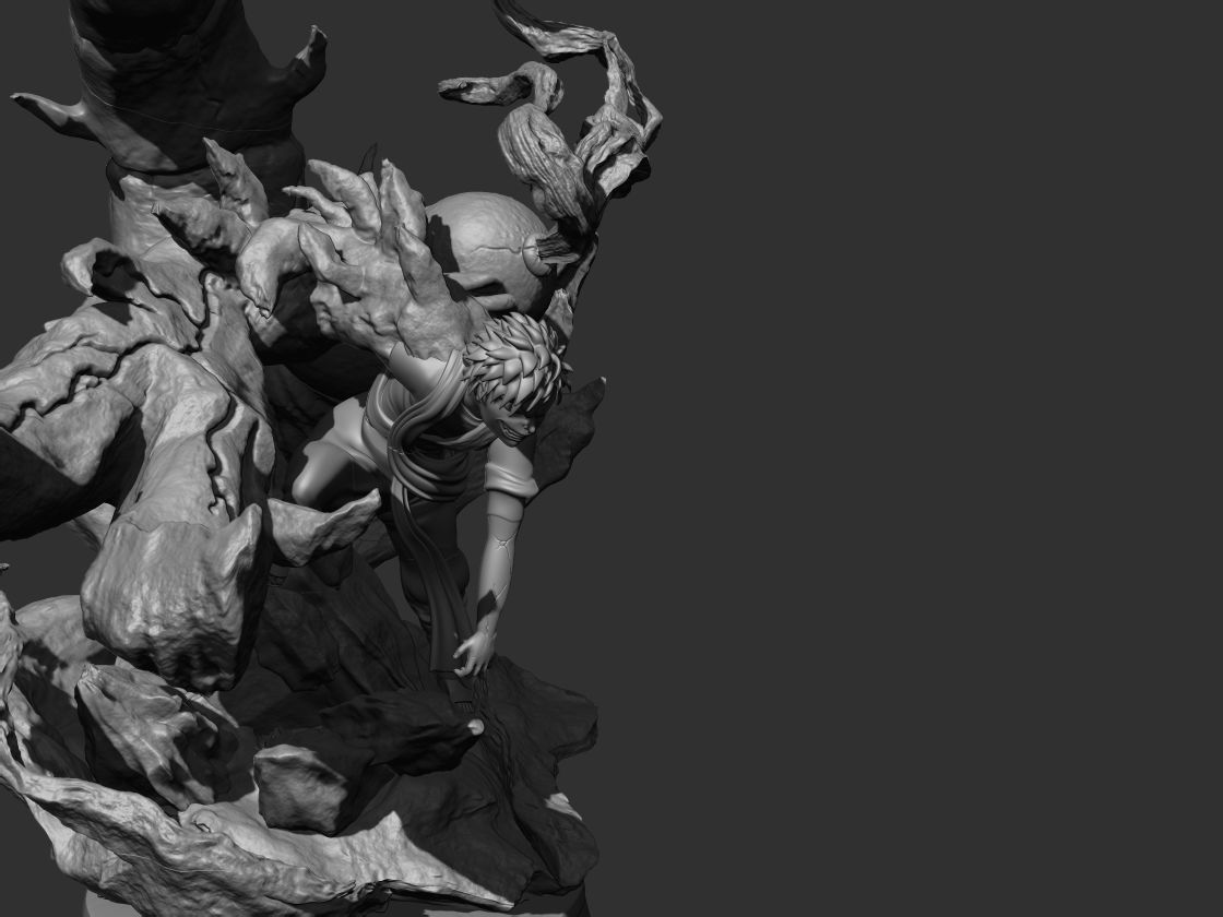 Gaara Sand Demon 3d statue 3D print model_4