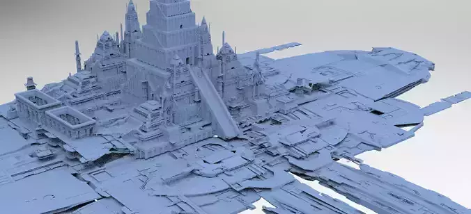 Alien Ship Over Colossal Gods Pyramid 2 