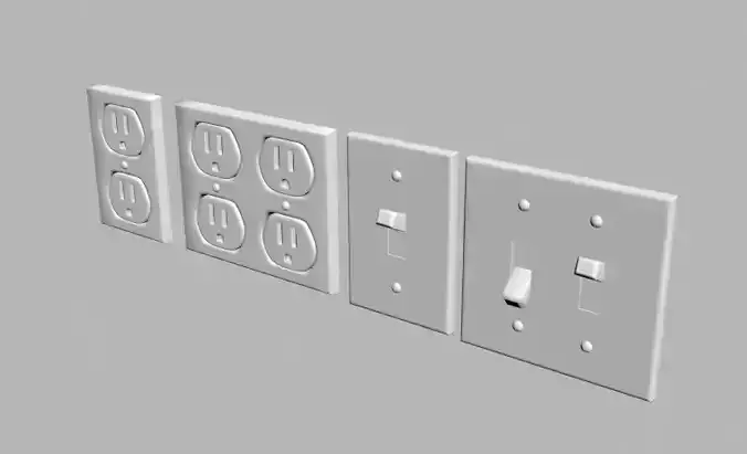 Switch and socket low poly