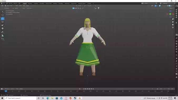 elf girl elf villager rigged for unreal engine