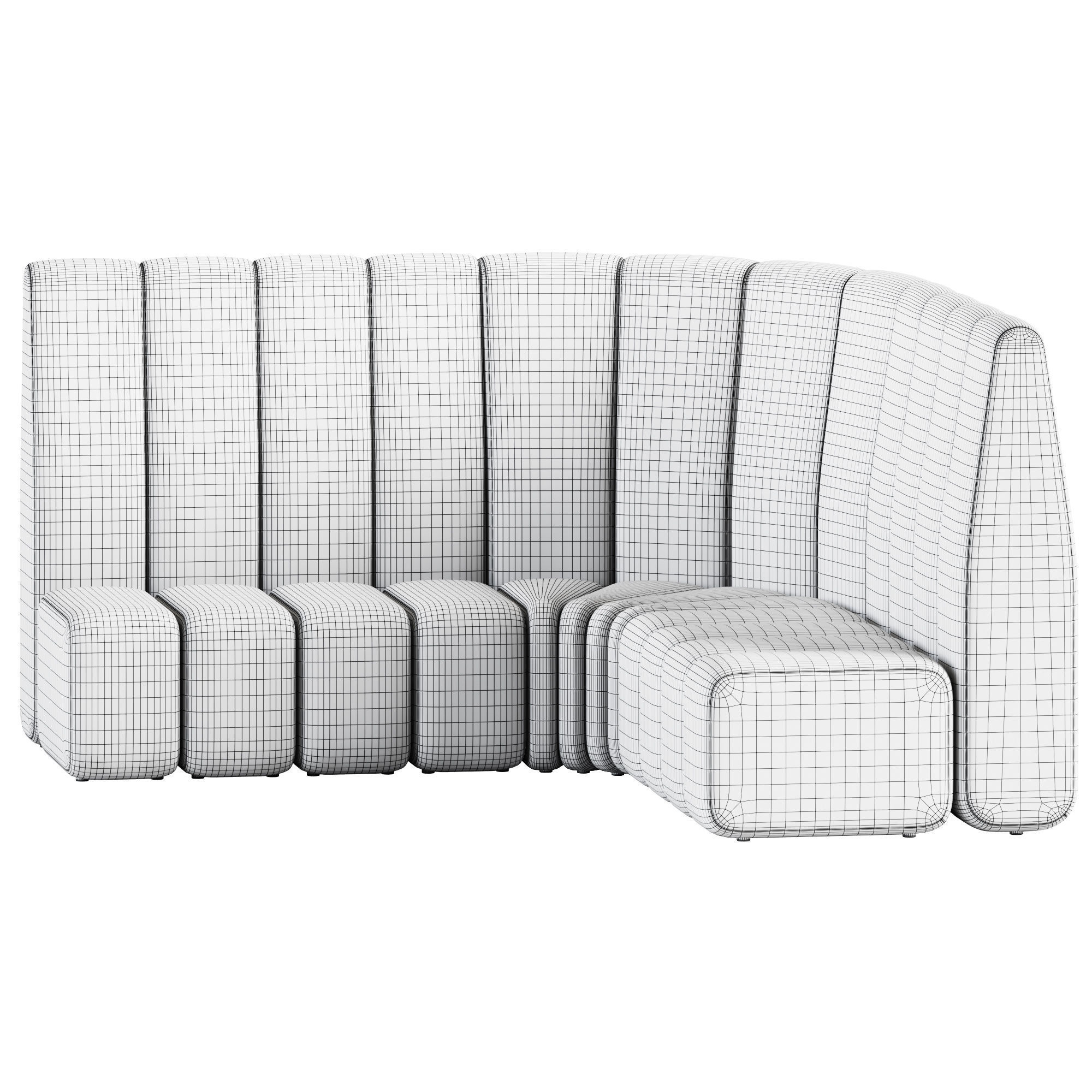 Curved Bob Hide Sofa by Bla Station 3D model_1