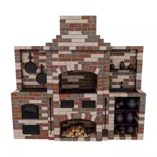 BBQ brick oven 3D model