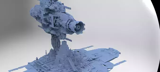 Alien Ship Over Colossal Gods Pyramid set