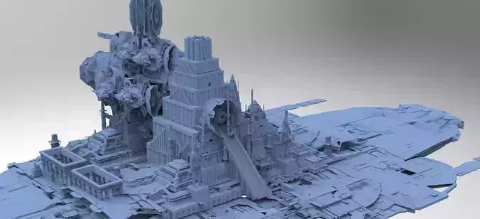 Alien Stargate Ship Over Colossal Gods Pyramid