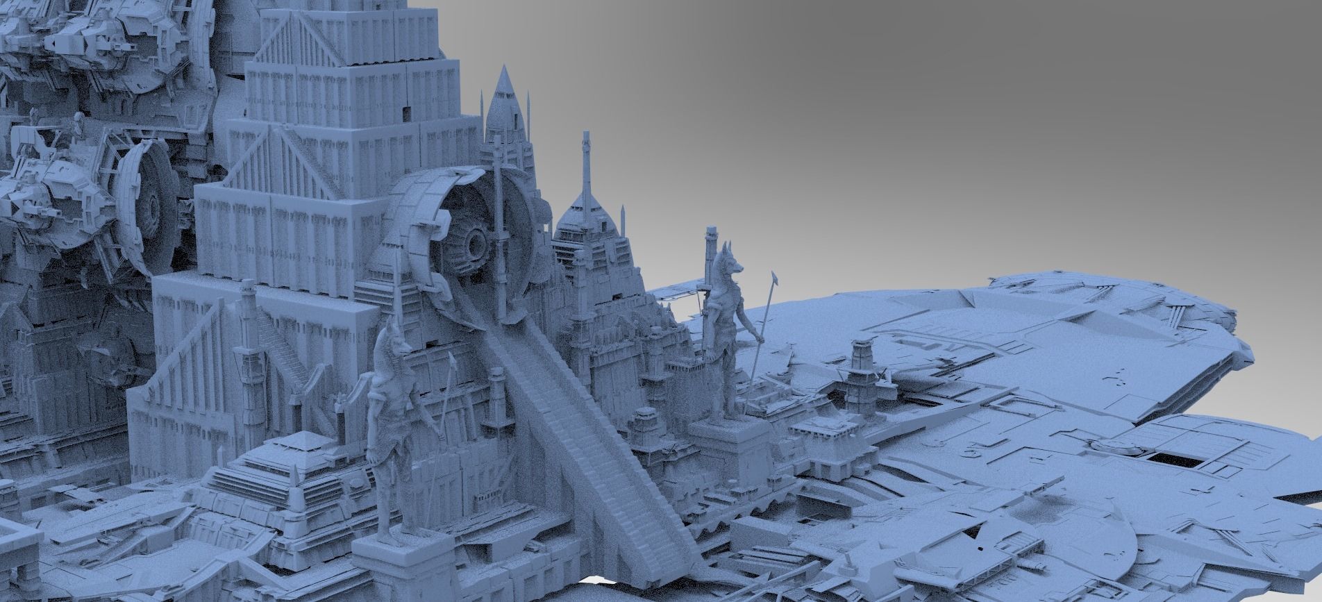 Alien Stargate Ship Gods Return 3D 1 3D model_1