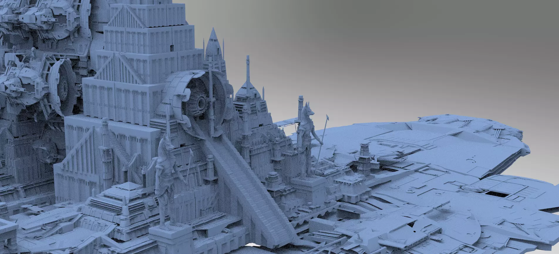 Alien Stargate Ship Gods Return 3D 1 3D model_0