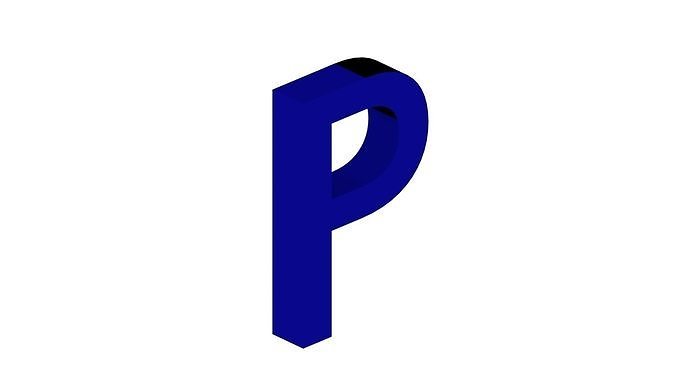 Uwanile Letter P Dimensions 1 cm Tall per 5 mm deep Free 3D print model
