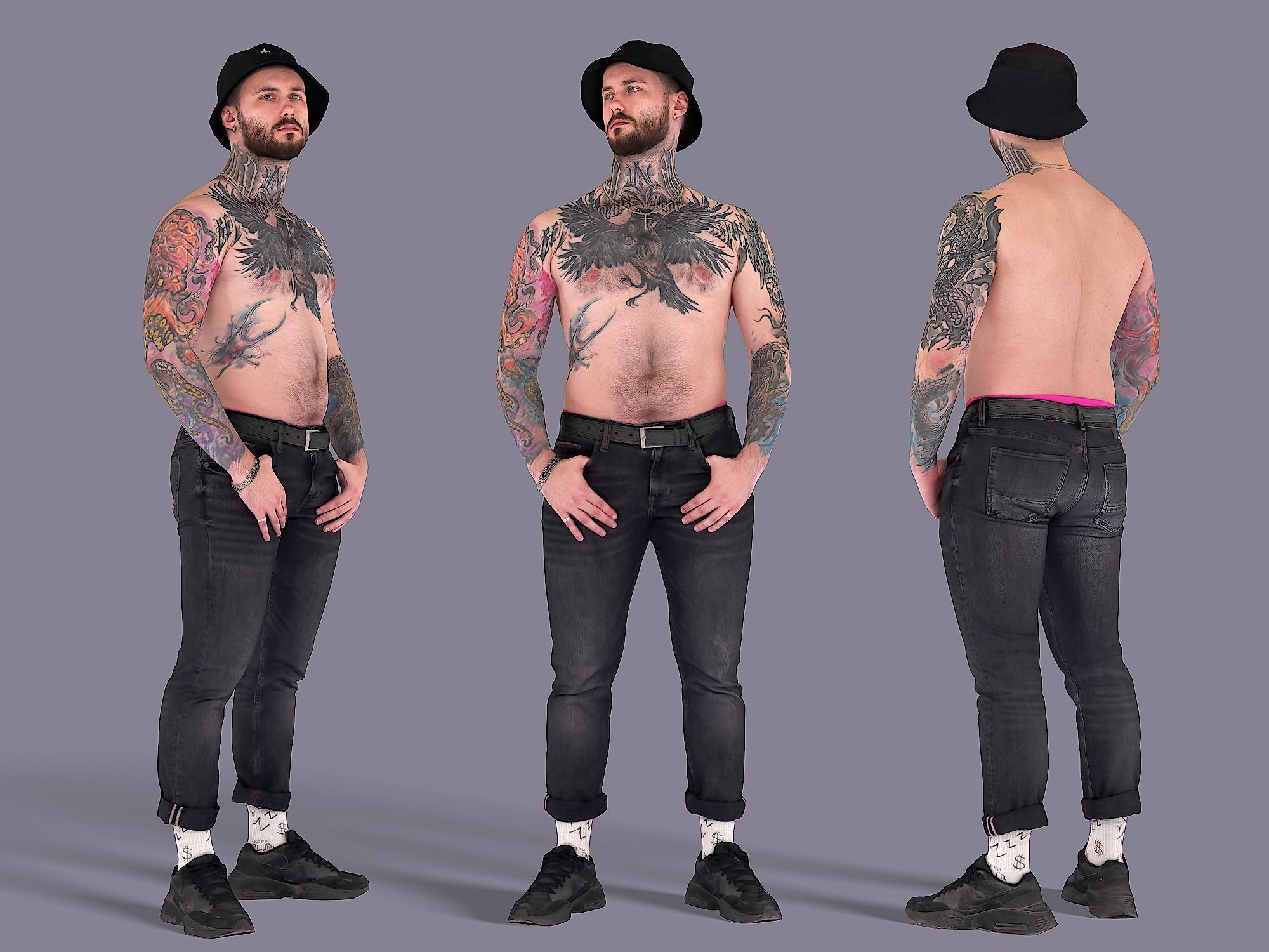 Dude in Panama 3D model_1