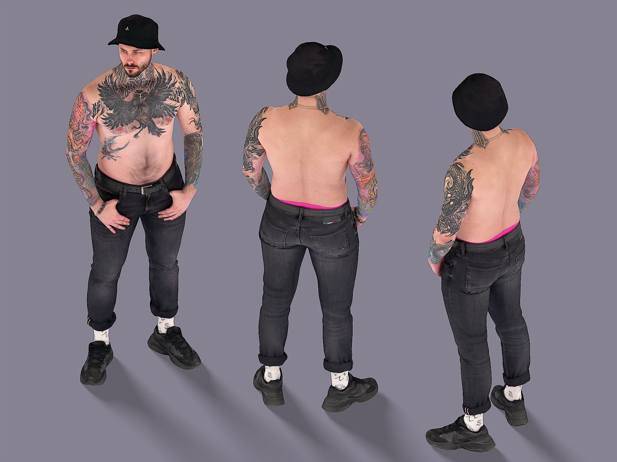 Dude in Panama 3D model_5