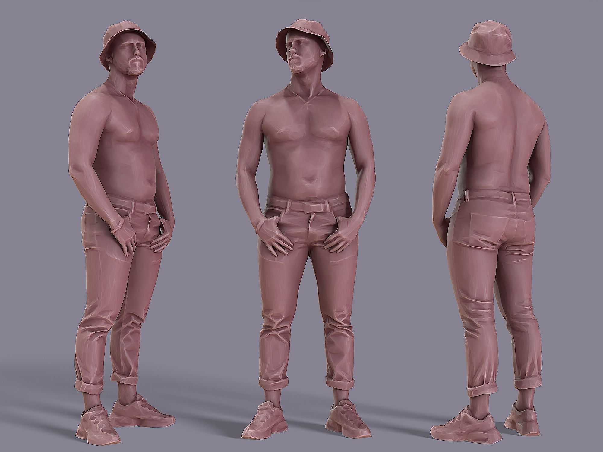 Dude in Panama 3D model_2
