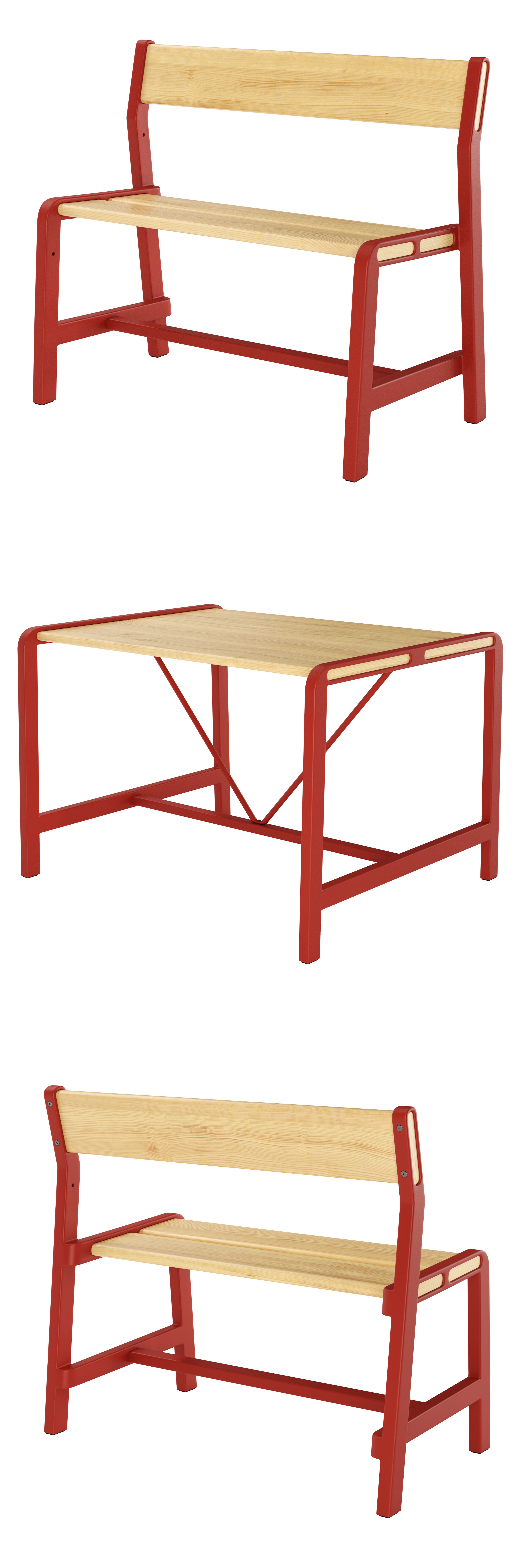 Ypperlig Ikea Childrens Bench And Table 3D model CGTrader