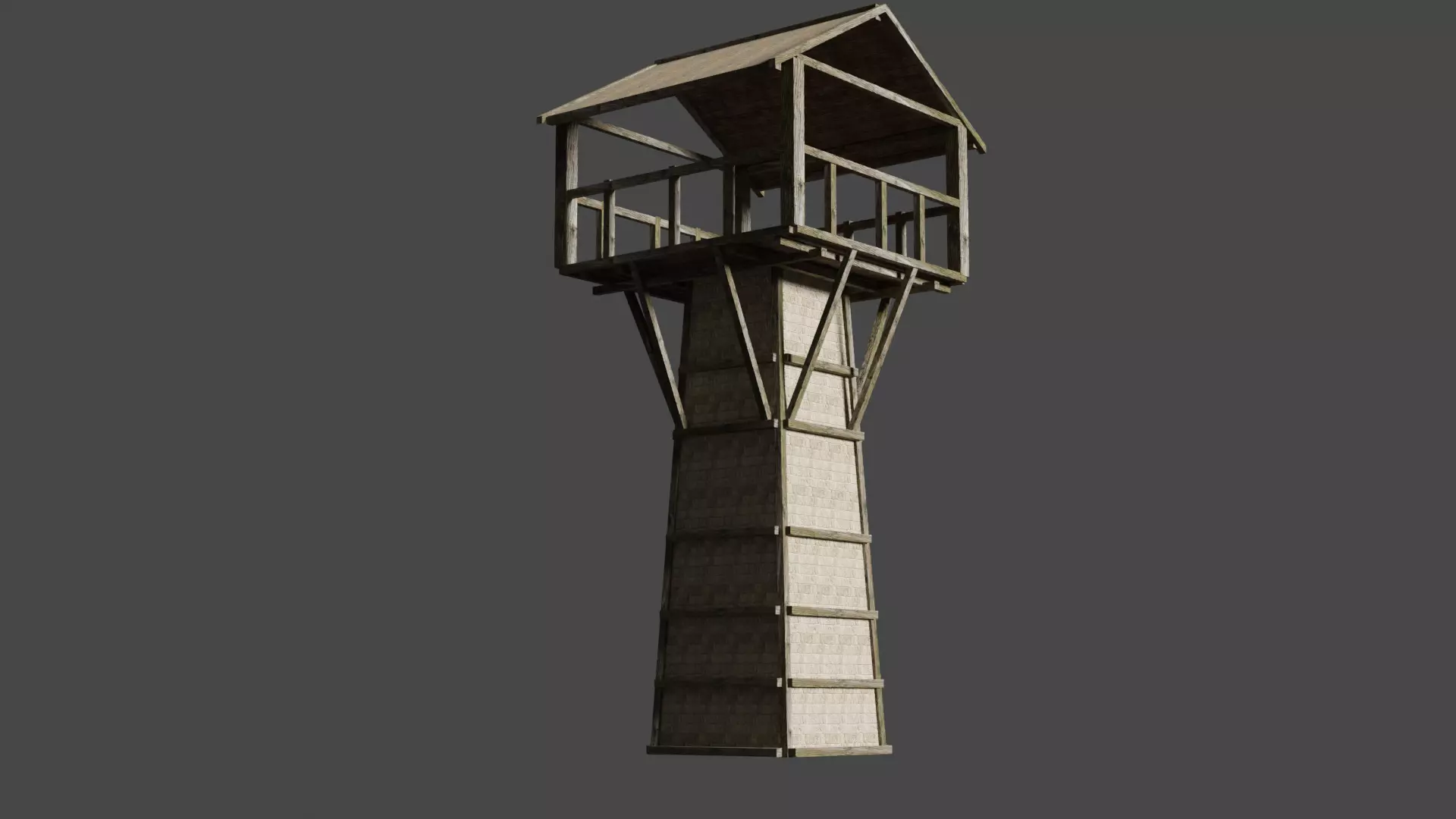 wach tower low-poly Free low-poly 3D model