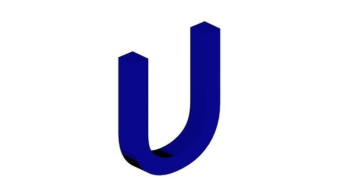 Uwanile Letter U Dimensions 1 cm Tall per 5 mm deep Free 3D print model