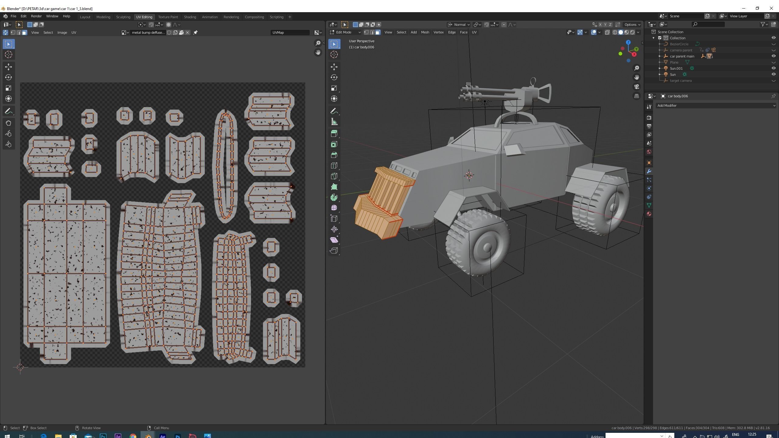 3D model car 1 armored vehicle with gun VR / AR / low-poly | CGTrader