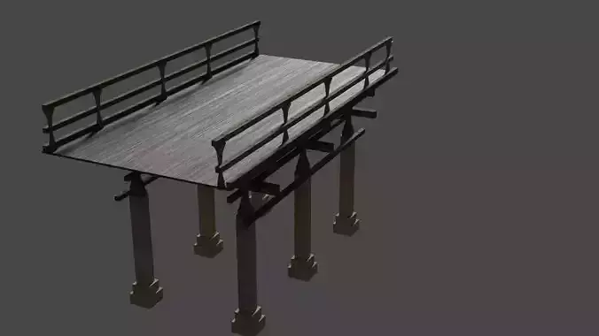 LowPoly Bridge very simple Free low-poly 3D model