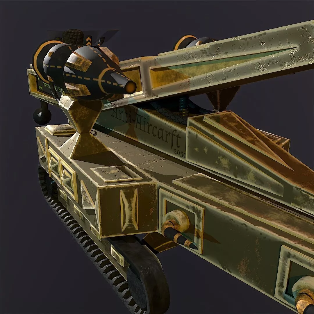 Sci Fi Anti Aircarft Free low-poly 3D model