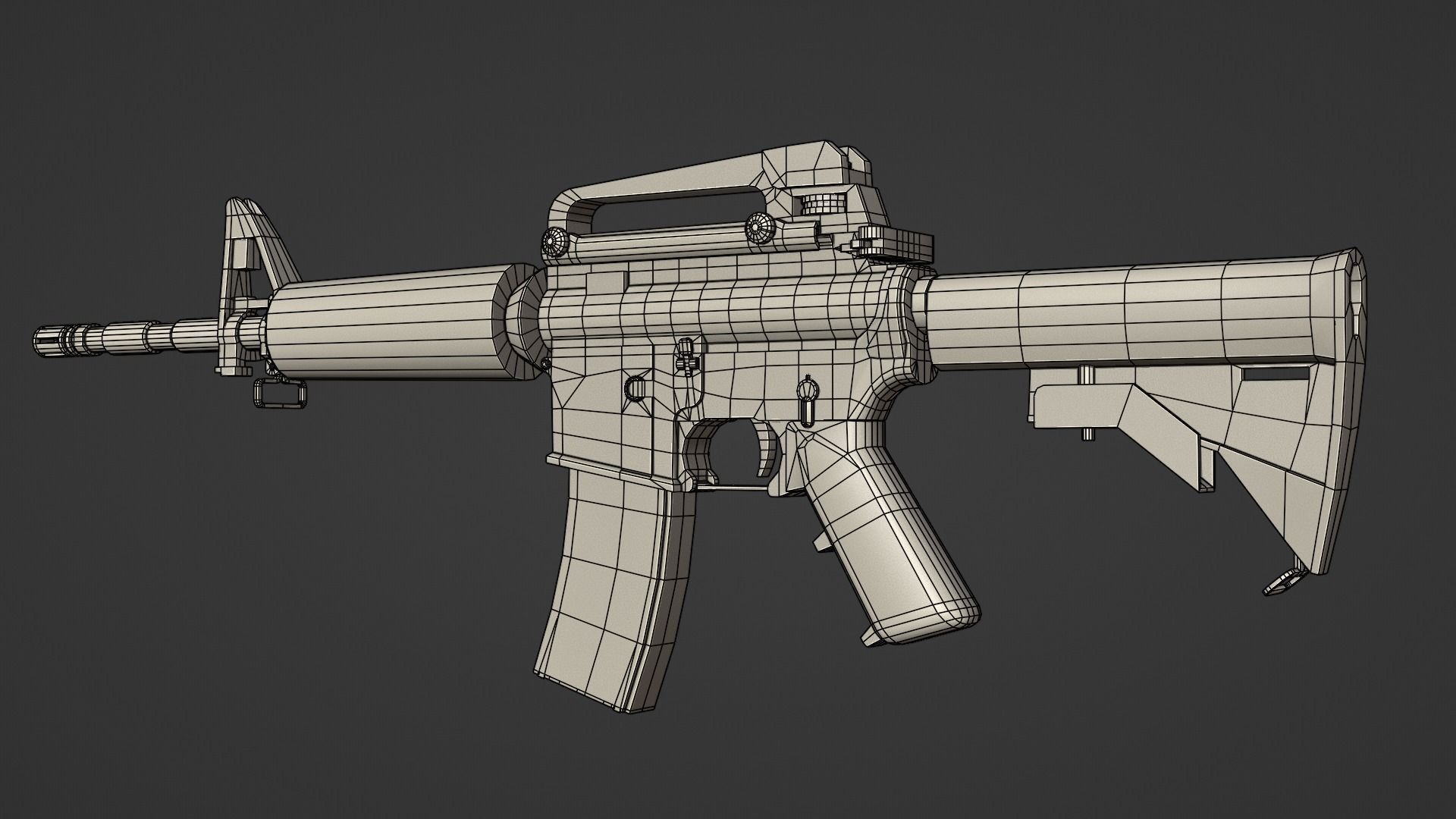 Game-ready 3D model of M4 carbine Low-poly 3D model_4