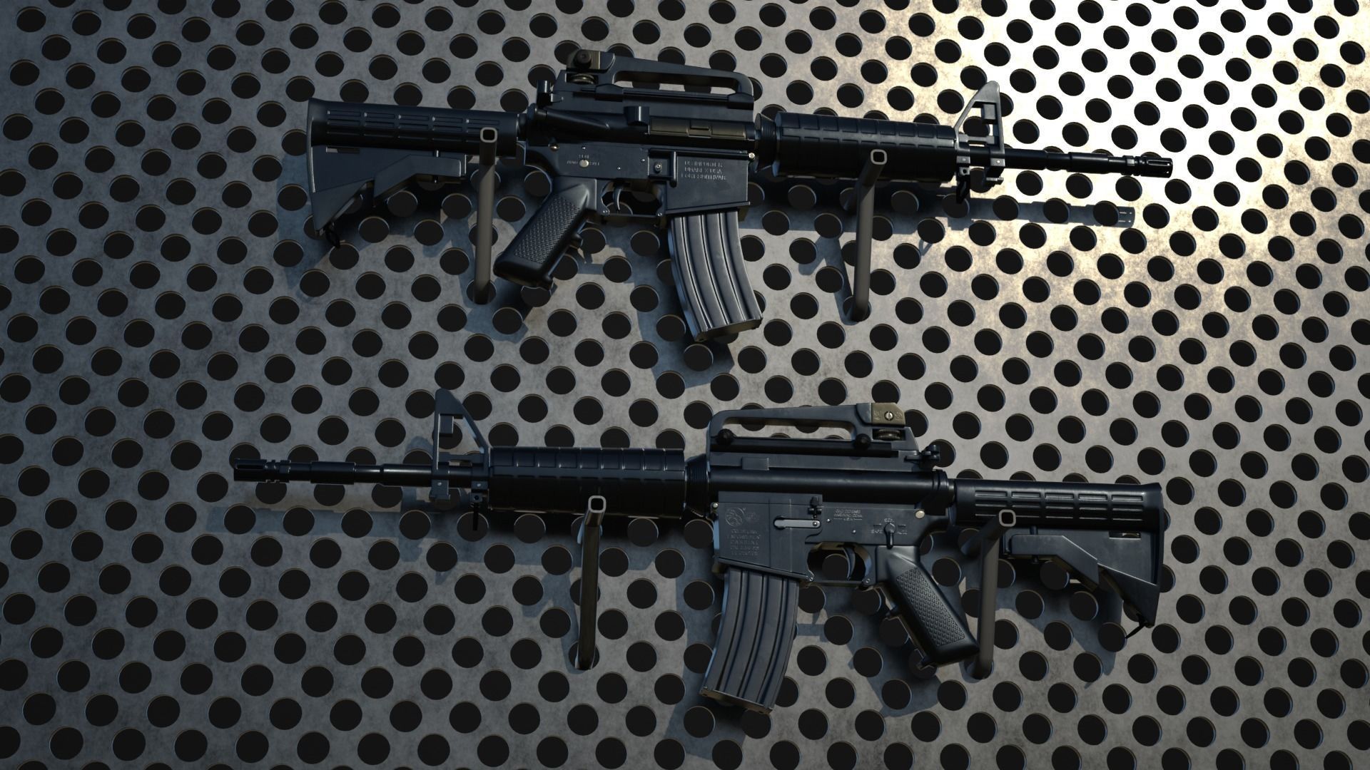 Game-ready 3D model of M4 carbine Low-poly 3D model_9