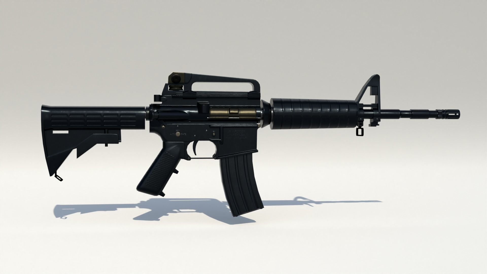 Game-ready 3D model of M4 carbine Low-poly 3D model_1