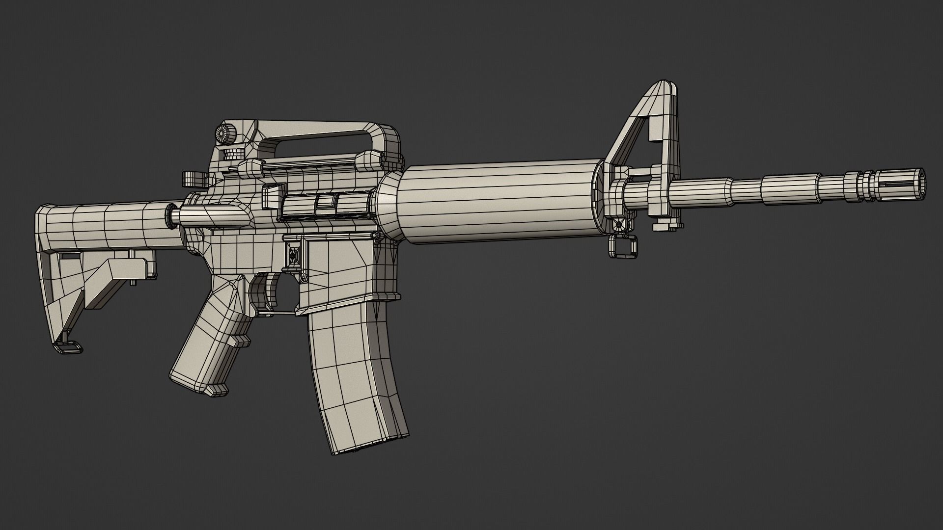 Game-ready 3D model of M4 carbine Low-poly 3D model_5