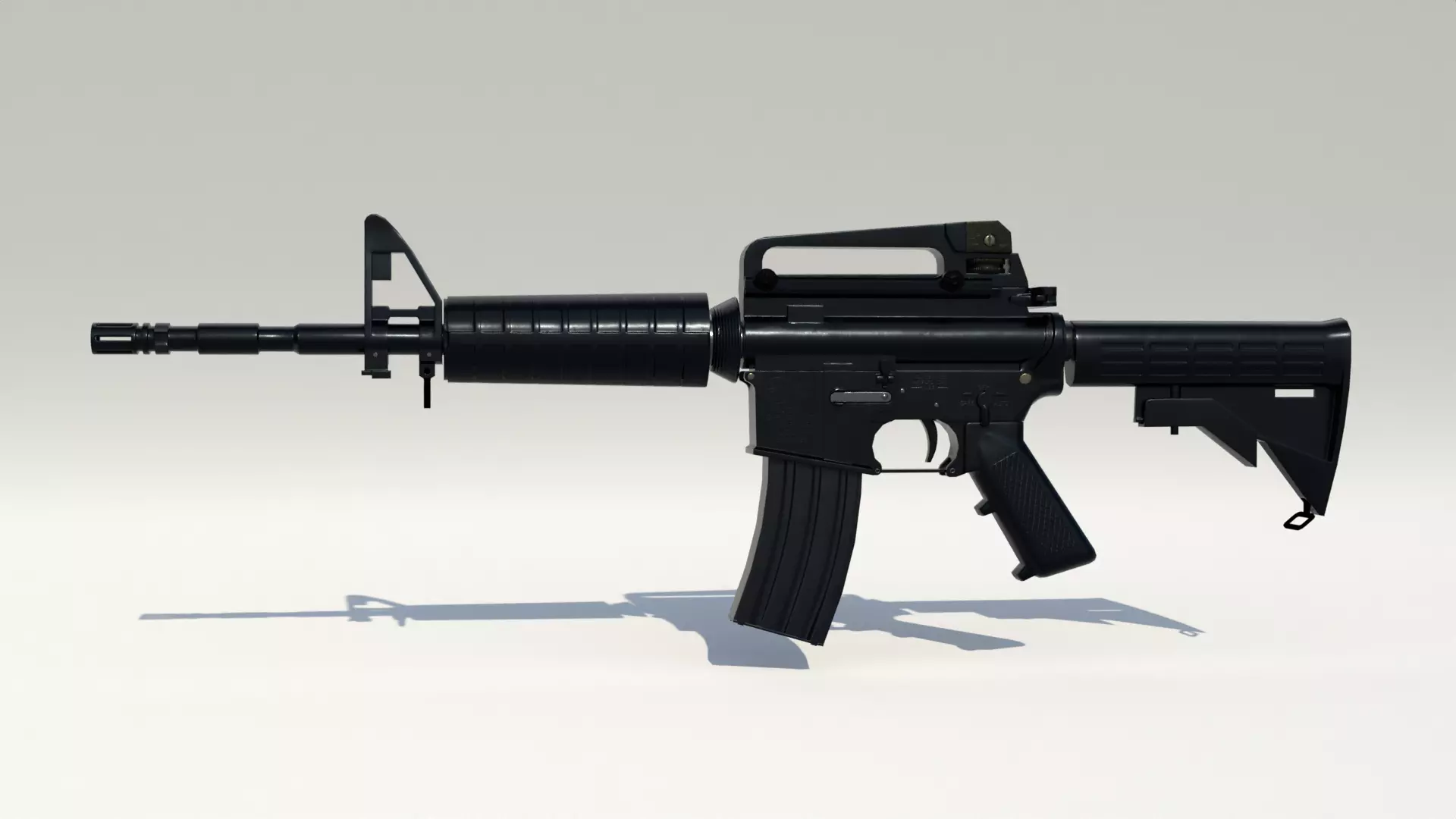 Game-ready 3D model of M4 carbine Low-poly 3D model_0