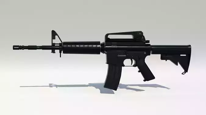 Game-ready 3D model of M4 carbine