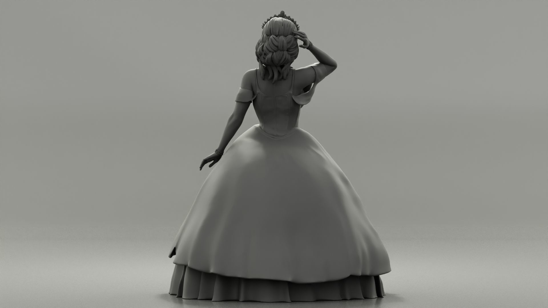 Beautiful Bride In White Dress On Her Wedding Day 3D print model_9