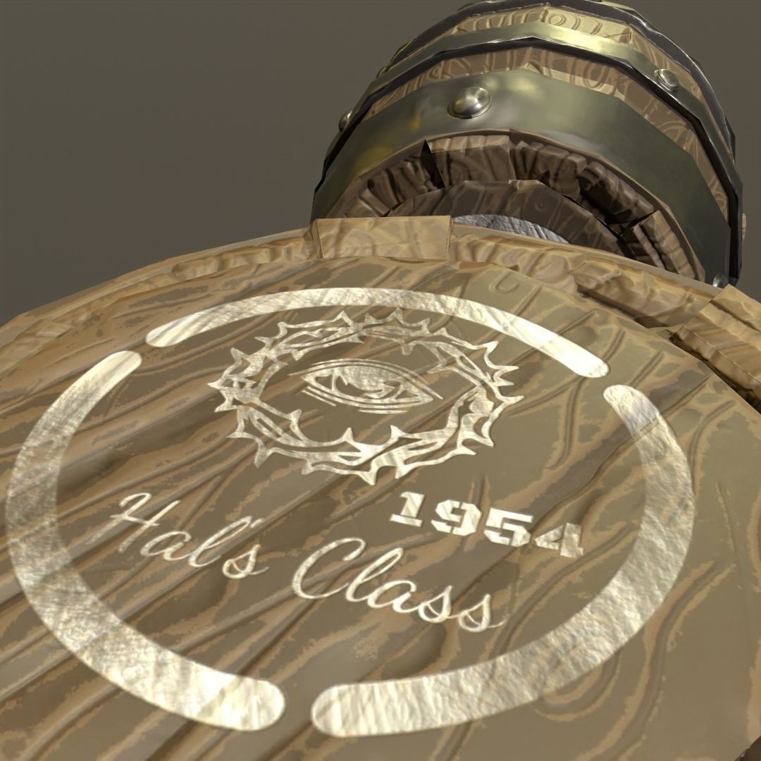 Barrel 3d pair of wooden barrels Low-poly 3D model_2